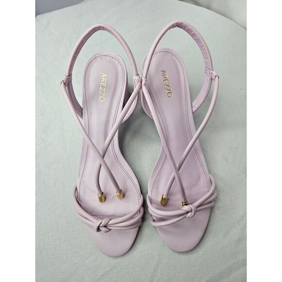Arezzo Women's Camila Mid Block Heel Sandals Violet Size 9B NWT - Picture 4 of 7